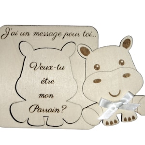 Carte demande pour parrain originale. Possibilité en marraine, grand parent, proche. Annonce grossesse