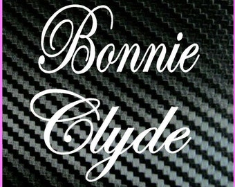 Bonnie & Clyde Couple His and Hers Vinyl Decal Sticker Laptop Car Truck love