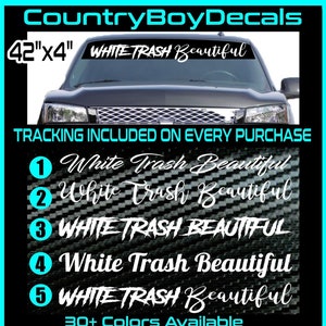 WHITE TRASH MOOIE Vinyl Decal 42 "Diesel Truck Auto Country Backwoods Cowgirl