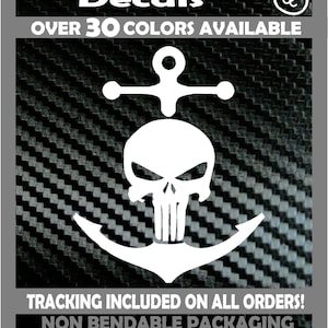 ANKER Punisher schedel Navy Sailor auto truck laptop boot decal vinyl sticker