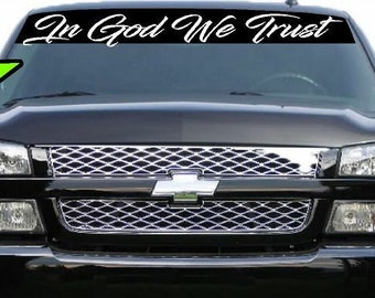 thumbnail interactive-video image 1 of IN GOD WE TRUST Vinyl Decal Sticker – Vertical Design For Truck Car Window – Oracal 1 of 4