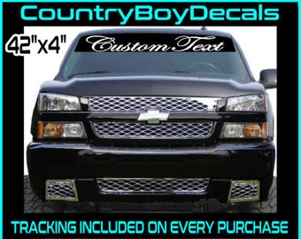 Custom Text 42" WINDSHIELD Vinyl Decal Sticker Truck Car any color any text