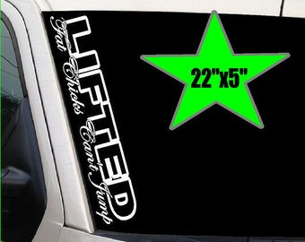 LIFTED Fat Chicks Cant Jump 22x5 VINYL DECAL Sticker Truck Diesel Turbo High Mud