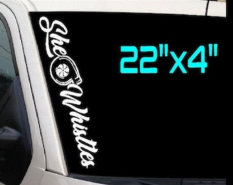 SITTING PRETTY VERTICAL Windshield Vinyl Decal Sticker Truck Boost Turbo Smoke