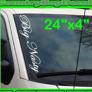 Big Nasty VERTICAL Windshield Vinyl Decal Sticker Truck Car Boost Turbo ...