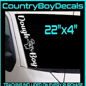 DOUGH BOY 22 "x 4" Adesivo verticale in vinile Camion diesel Jdm Car Turbo Boost Drift Stance sollevato Parabrezza abbassato Cash Money