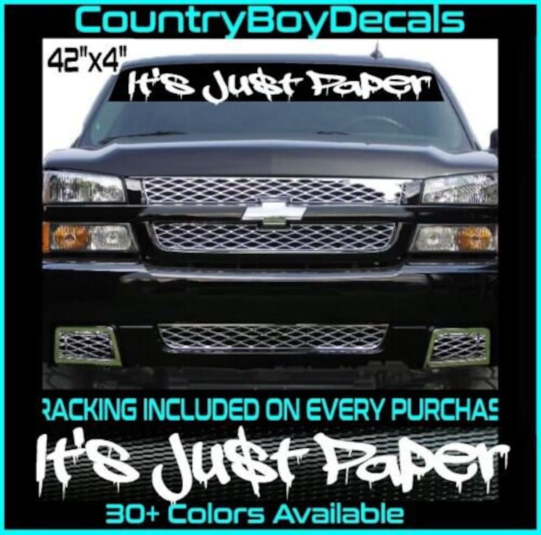 IT'S JUST PAPER 42 Vinyl Decal Sticker Diesel Truck Jdm Car Cash Money