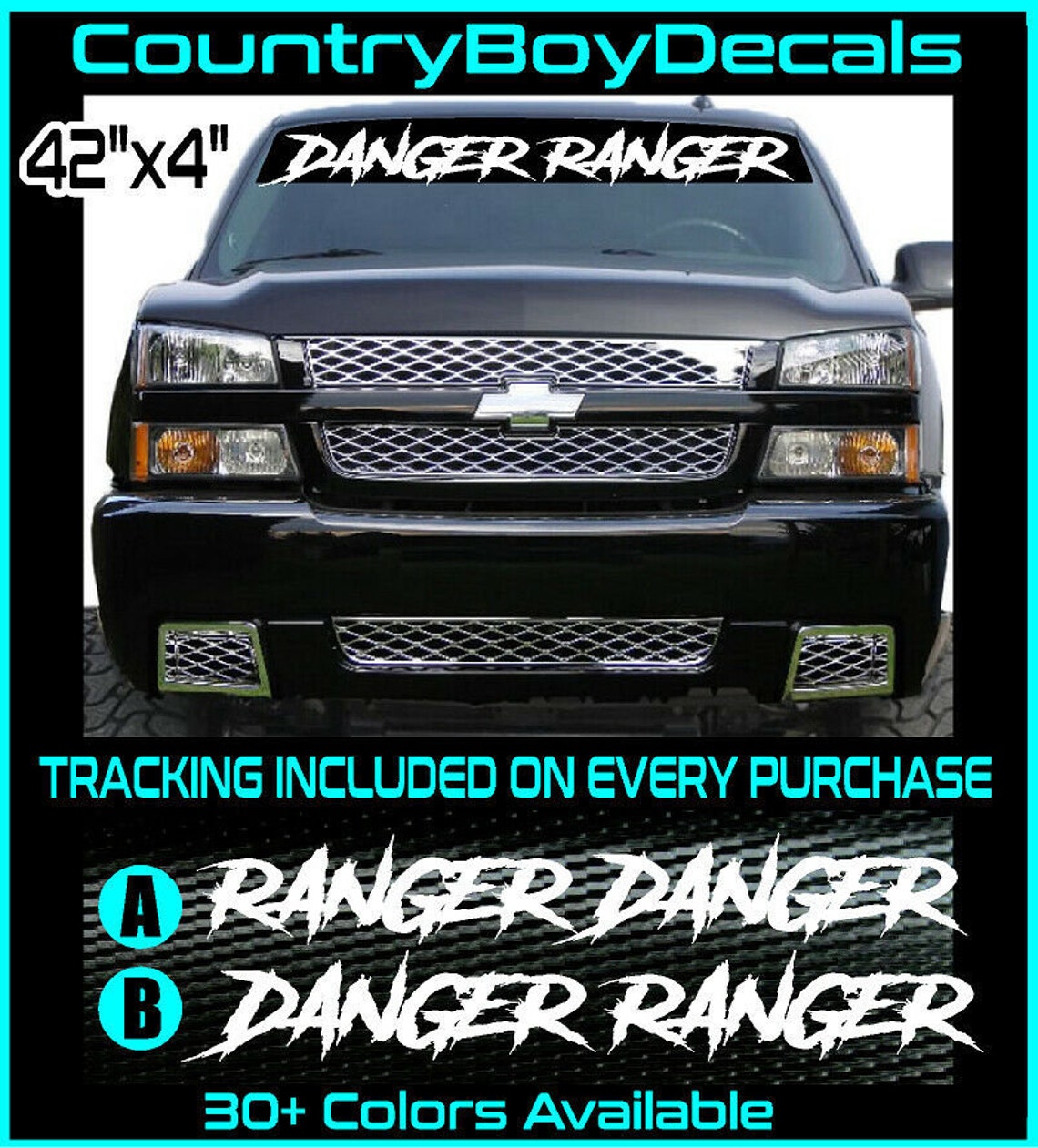 DANGER RANGER 42 Windshield Vinyl Decal Sticker TRUCK Etsy