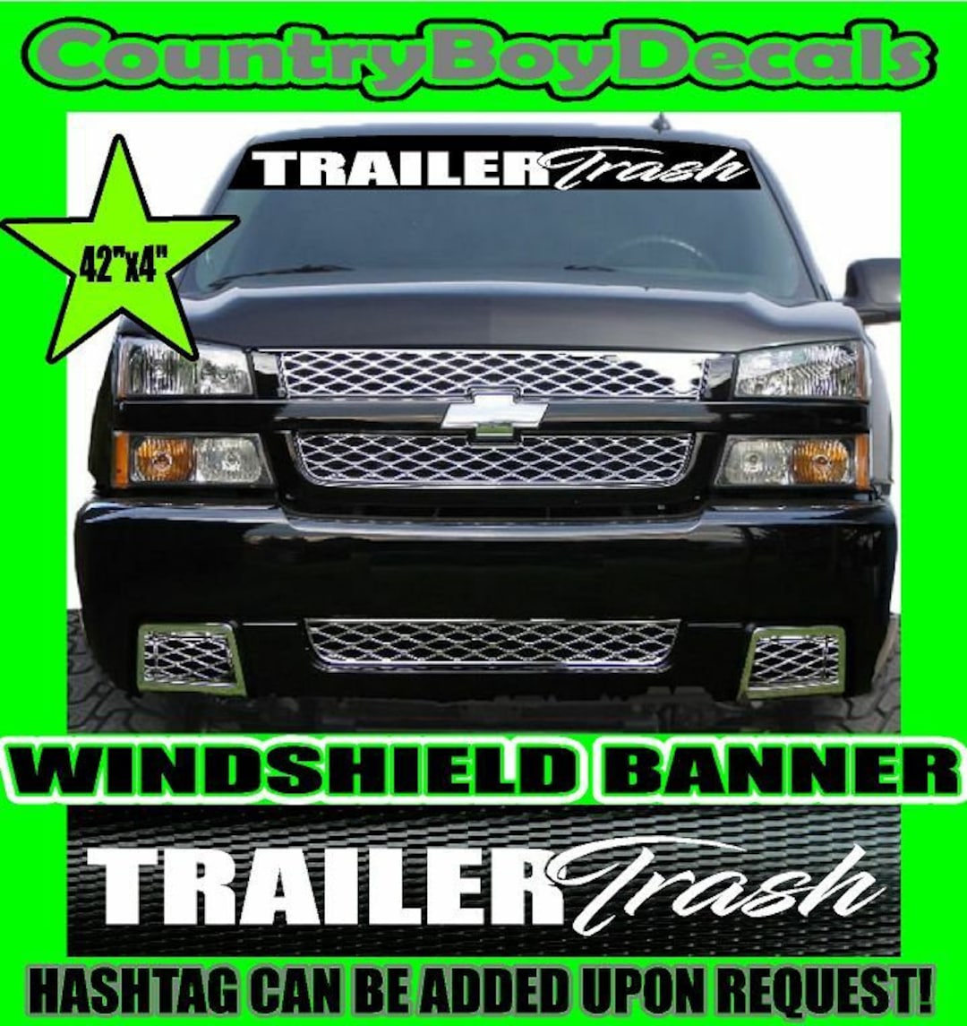 White Trash VERTICAL Windshield Vinyl Decal Sticker Truck Car - Foto 12
