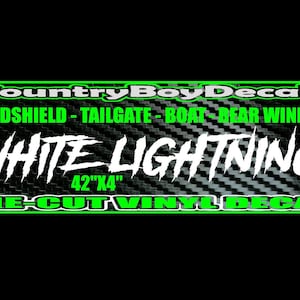 WHITE LIGHTNING Voorruit Brow Vinyl Sticker Truck Car Diesel Boat Turbo
