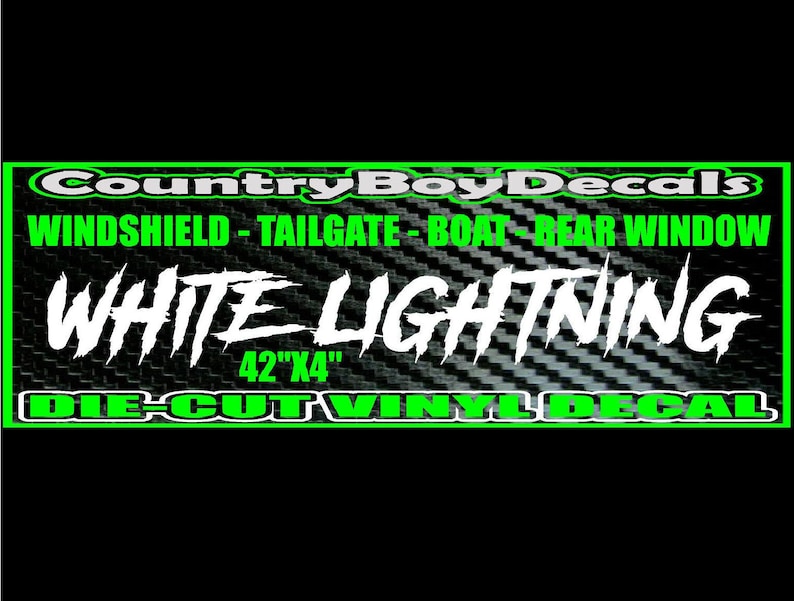 WHITE LIGHTNING Windshield Brow Vinyl Decal Sticker TRUCK Car Etsy