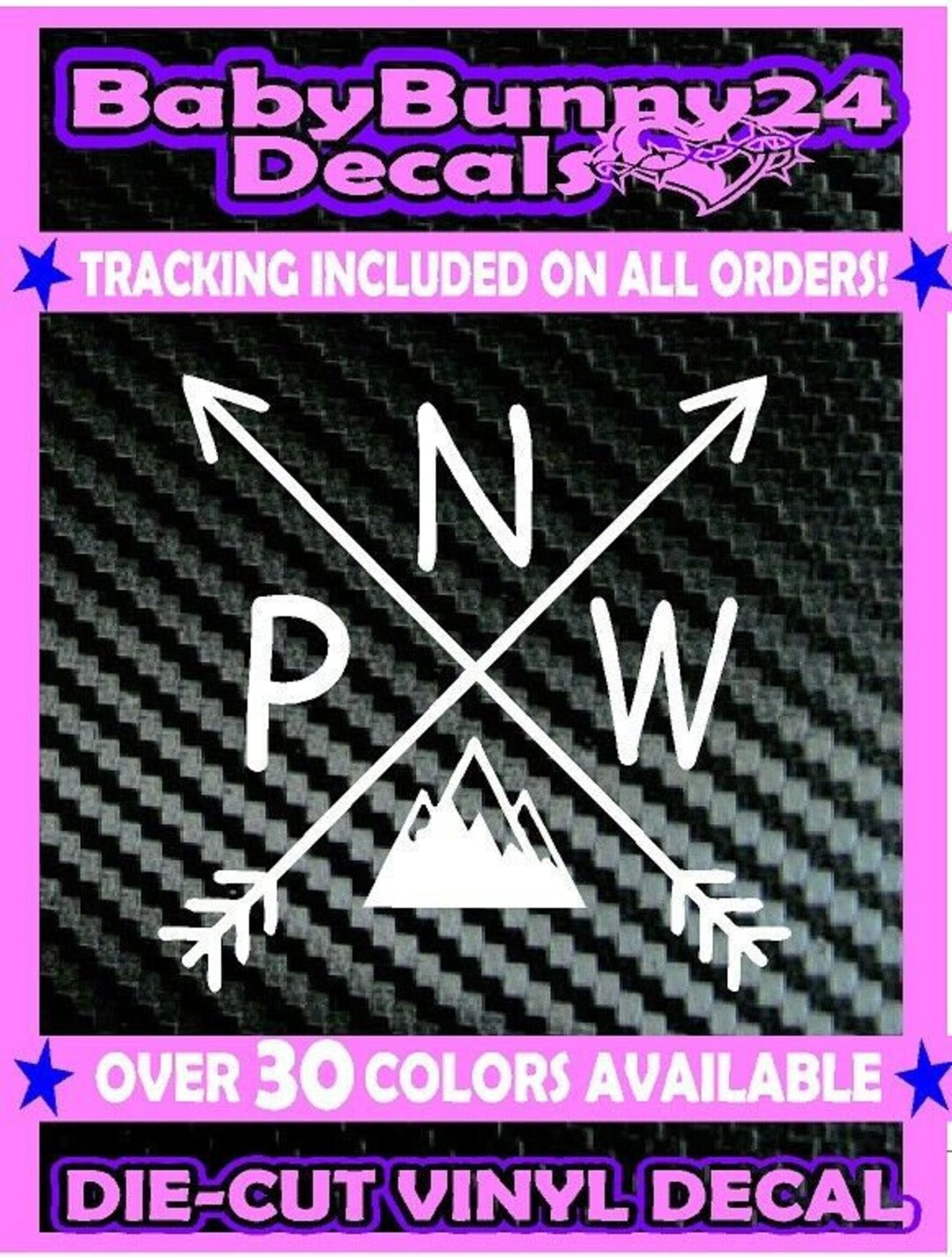 PNW Pacific Northwest Vinyl Decal Sticker Car Truck Mountains Travel Arrows Etsy