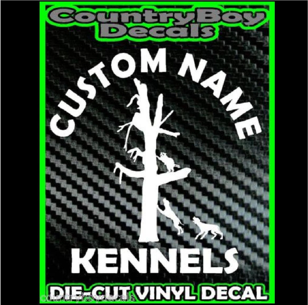 CUSTOM Dog KENNELS Vinyl Decal Sticker Hunt Hunting Coon Deer Etsy