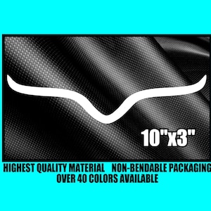 Op de afbeelding: Een zwarte stof met een witte gebogen lijn en de tekst "10"x3" in wit. De tekst "HIGHEST QUALITY MATERIAL NON-BENDABLE PACKAGING OVER 40 COLORS AVAILABLE" staat in wit onder de stof.