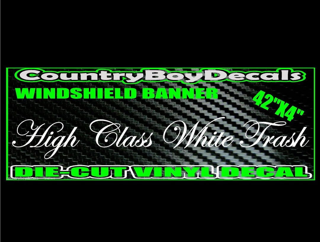 White Trash VERTICAL Windshield Vinyl Decal Sticker Truck Car - Foto 4