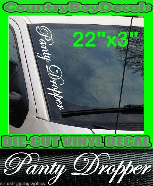 Mountvalleyclimber "NEVER SATISFIED" Vinyl Windshield Decal - 23" Wide, Multiple Colors, For Trucks & Cars - View #3