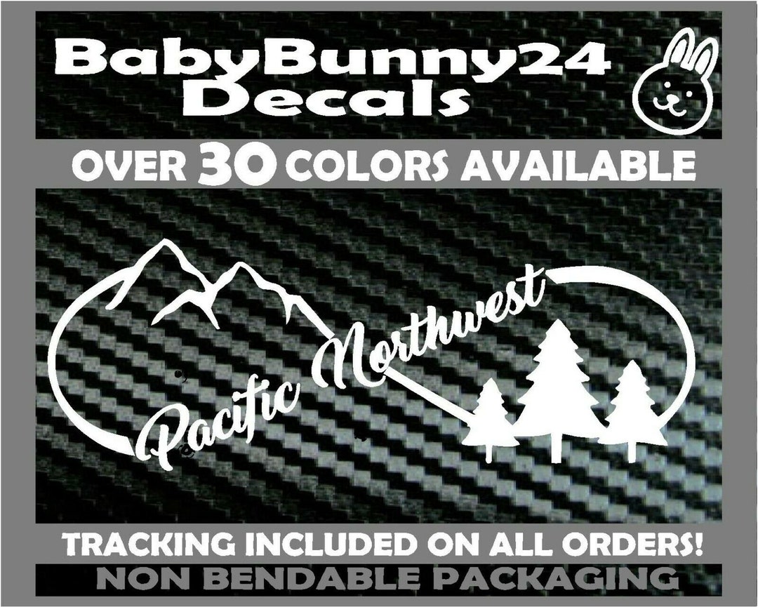 Pacific Northwest PNW Mountains Trees Infinity Truck Van Car Vinyl ...