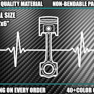EKG Piston Vinyl Decal Sticker Diesel Truck Lifted Mechanic Racing Car Heartbeat