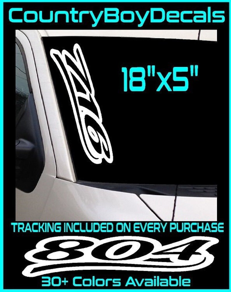 Custom AREA CODE Vinyl Decal 18"x5" Sticker Diesel Truck JDM Car Euro ...