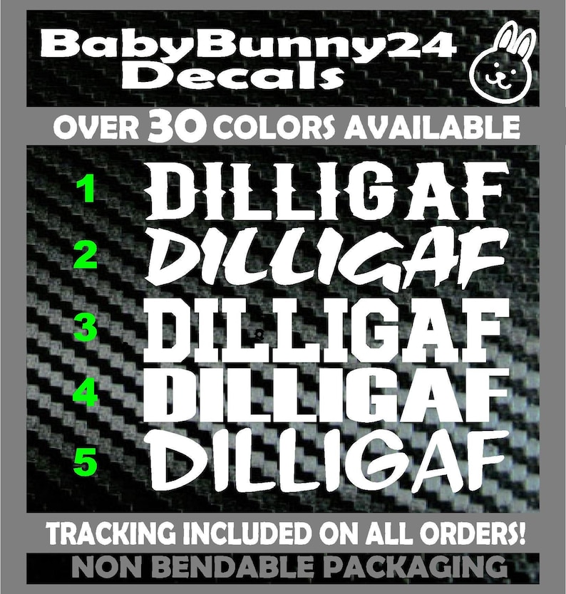 Dil Stickers D.I.L.L.I.G.A.F Vertical Windshield Vinyl Decal Sticker Car Truck ...