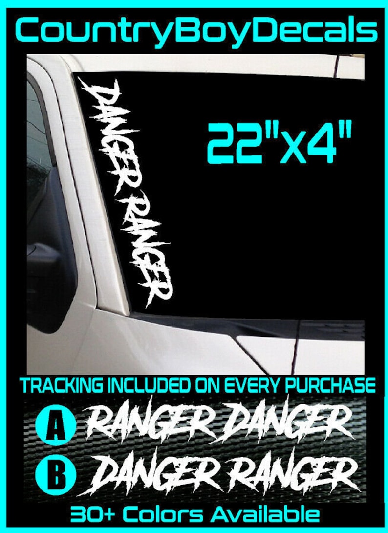 DANGER RANGER 22 Windshield Vinyl Decal Sticker TRUCK Etsy