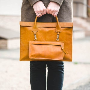 Leather laptop bag women,Macbook pro 13 inch case 2020,Macbook air sleeve with pocket,Macbook bag,Leather laptop bag 17 inch
