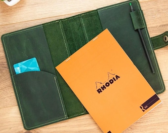 Leather Rhodia cover, Rhodia a5 cover, A5 leather notebook cover, B5 leather journal cover, Personalized notebook cover, A4 notebook cover