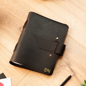 Handgemaakt leren dagboek, gegraveerd leren dagboek, leren notitieboekje gepersonaliseerd, leren notitieboekje op maat, leren schrijfdagboek