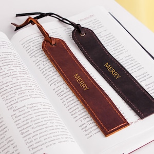 Bookmarks, Custom bookmark, Personalized bookmark leather, Book lover gift