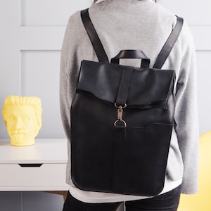 Leather backpack women, Rucksack, Black leather backpack, Laptop backpack