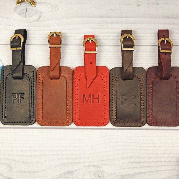 Leather Logo Luggage Tag Etsy