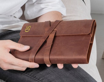 Engraved leather book cover, Book protector sleeve, Wrap book cover, Personalized book cover, Leather book sleeve, Customized book cover