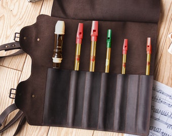 Tin whistle pouch,Tin whistle case,Tin whistle holder,Leather penny whistle case,Leather tin whistles sleeve,Whistle roll