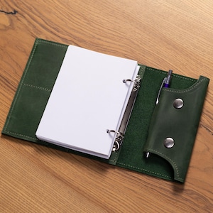 Personalized leather binder, Leather ring binder journal, Refillable binder notebook, Custom ring binder leather, Planner with rings