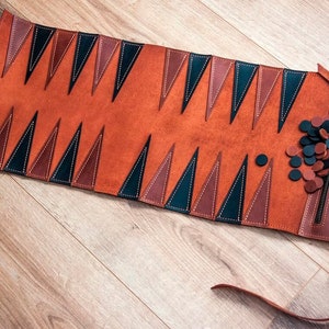 Leather backgammon set,Travel backgammon set,Travel backgammon roll,Leather backgammon roll