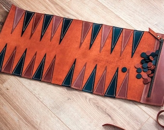 Leather backgammon set,Travel backgammon set,Travel backgammon roll,Leather backgammon roll