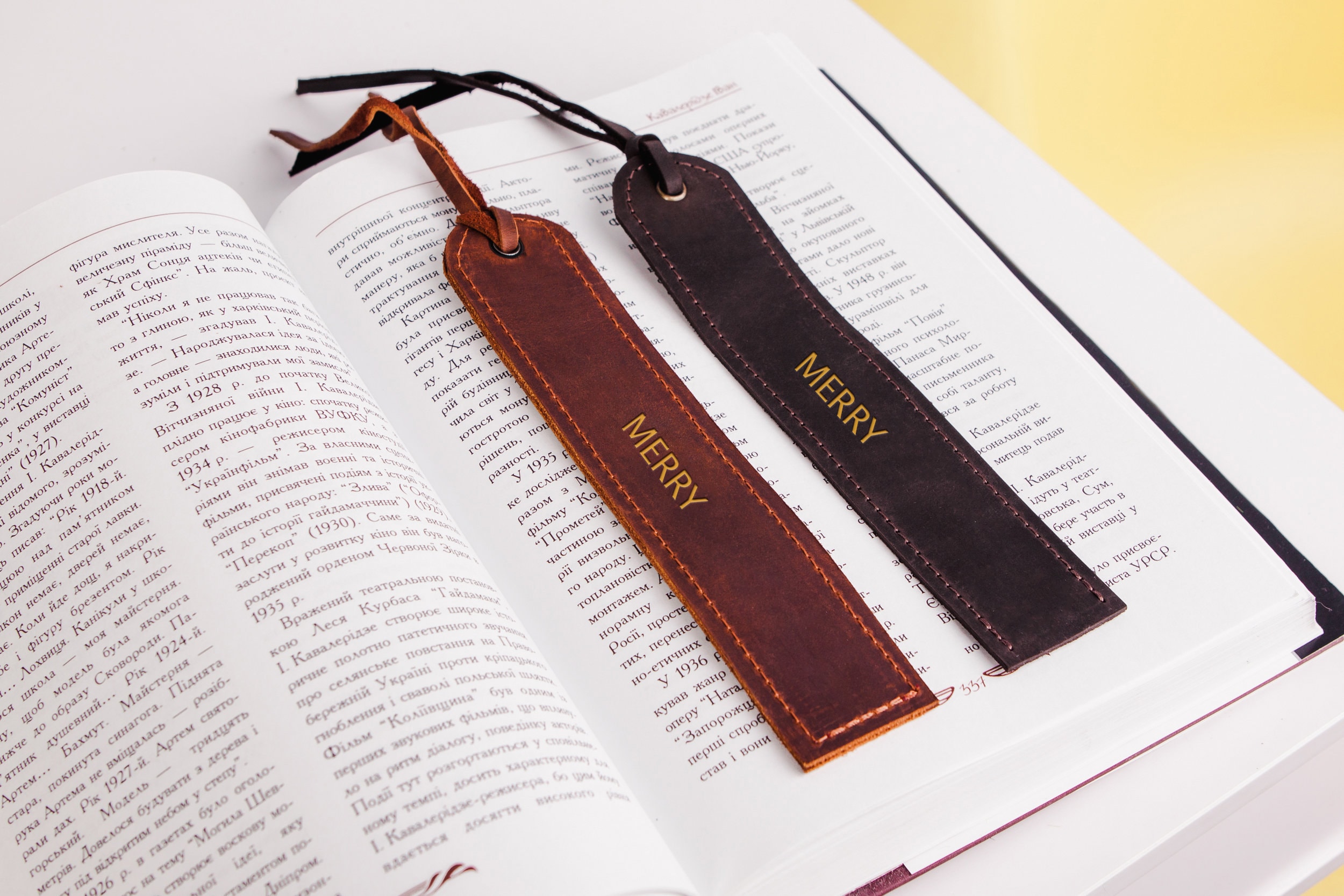 Leather bookmark personalizedCustom book markMonogramed Etsy