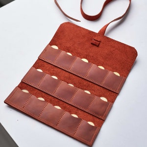 Porta monete in pelle personalizzato, Porta monete in pelle, Porta monete, Porta collezione monete, Porta collezione monete, Rotolo in pelle per monete, Custodia per monete