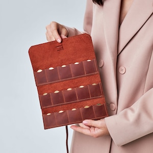 Portamonete per 15 monete, Portamonete in pelle, Portamonete personalizzato, Portamonete in pelle, Portamonete in pelle, Portaoggetti per monete