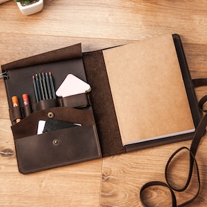 Funda de cuero personalizada para cuaderno de bocetos, Cuaderno de bocetos de cuero recargable, Funda personalizada para cuaderno de bocetos, Funda para libro de artista, Funda de cuero para bloc de bocetos
