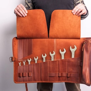 Buy Leather Tool Kit Roll, Garage Storage Bag, Instrument Organizer, Custom  Scissors and Knife Case, Car Accessories Pouch, Leather Chisel Roll Online  in India 