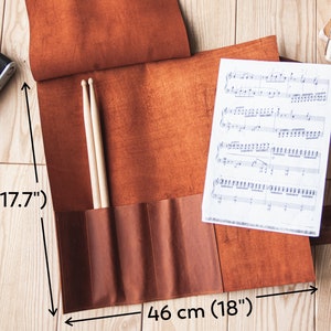 Hidear Drumstick Holder Bag - 9.2 Inch Deep Pouch Holds 14 Pairs, Clamp Mount For Drum Stands