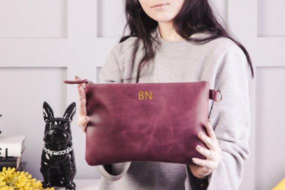 Leather Crossbody Clutchpersonalized Clutch Purseclutch Bag 