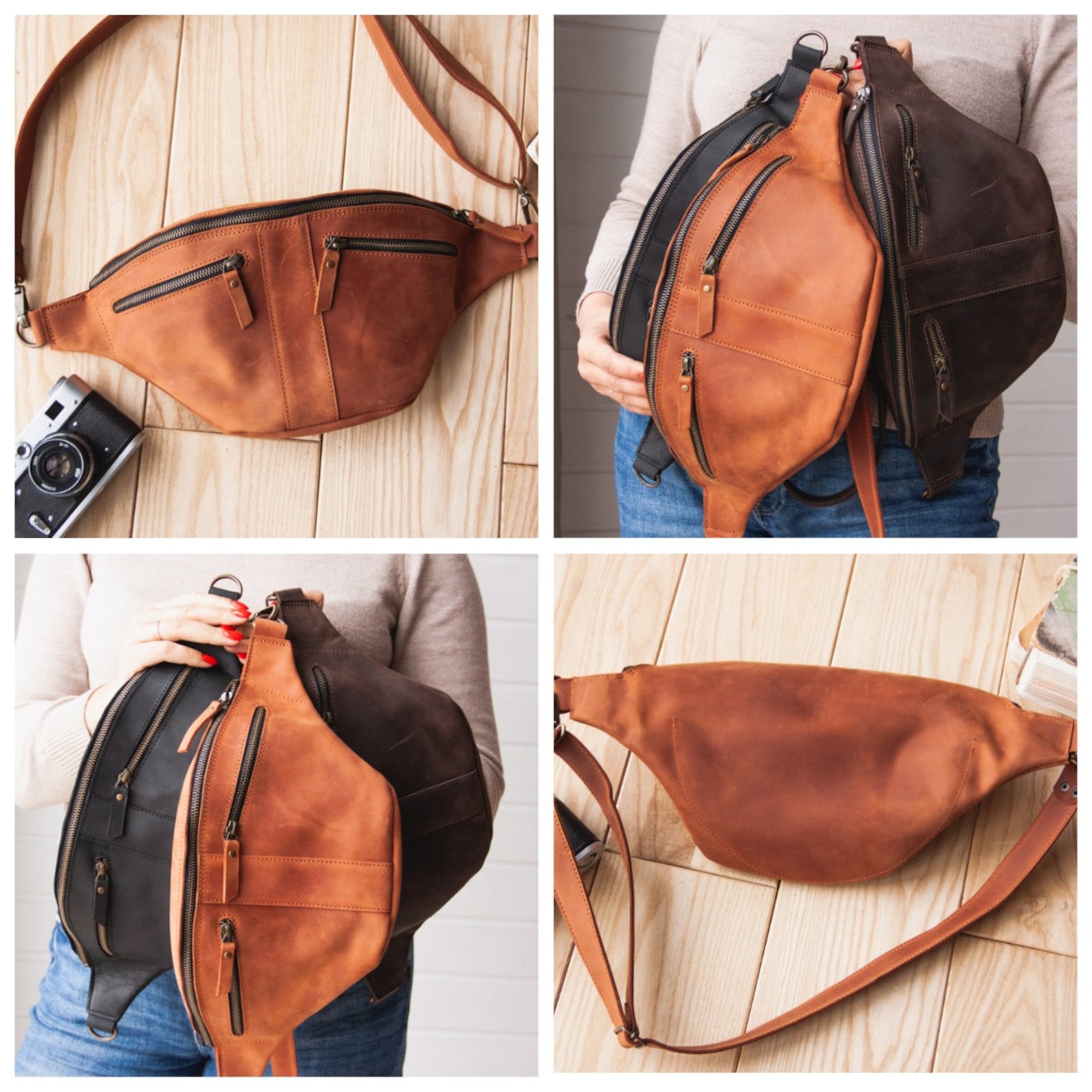 Leather Belt Bag Women Leather Belt Bag Crossbody Leather Etsy