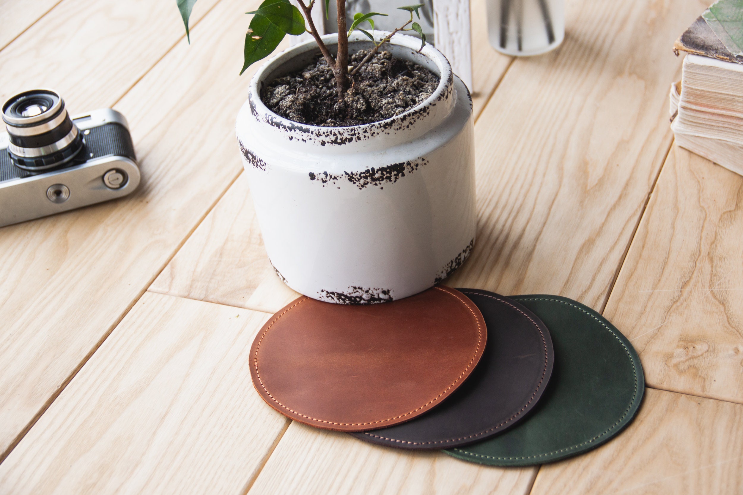 Leather coaster setCustom coasters setPersonalized leather Etsy