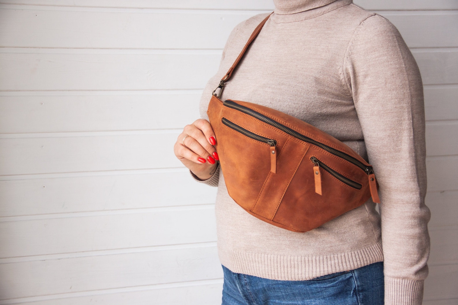 Leather Belt Bag Women Leather Belt Bag Crossbody Leather Etsy