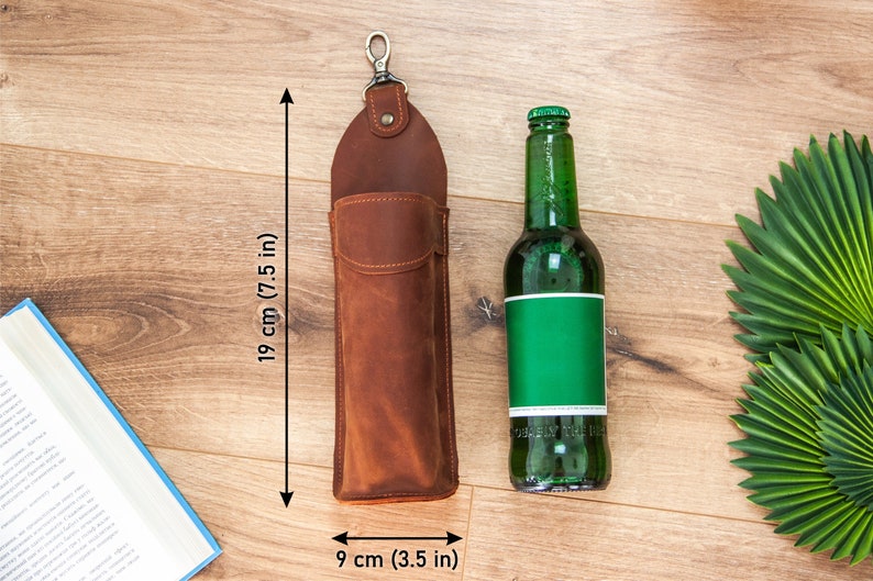 Leder Flaschenhalter,Leder Wasserflaschenhalter,Wasserflaschenhalter,Bier Halter Gürtel,Leder Getränkehalter Bild 2