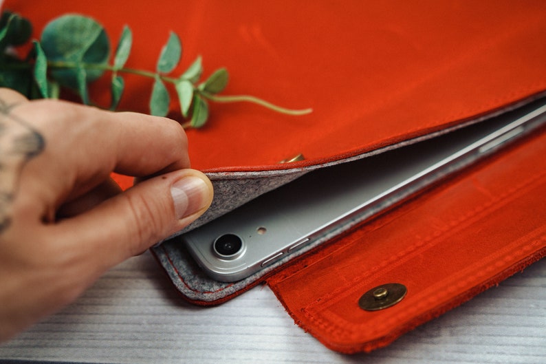 Leather Laptop Caselaptop Sleeve 13 Inchleather Laptop Etsy