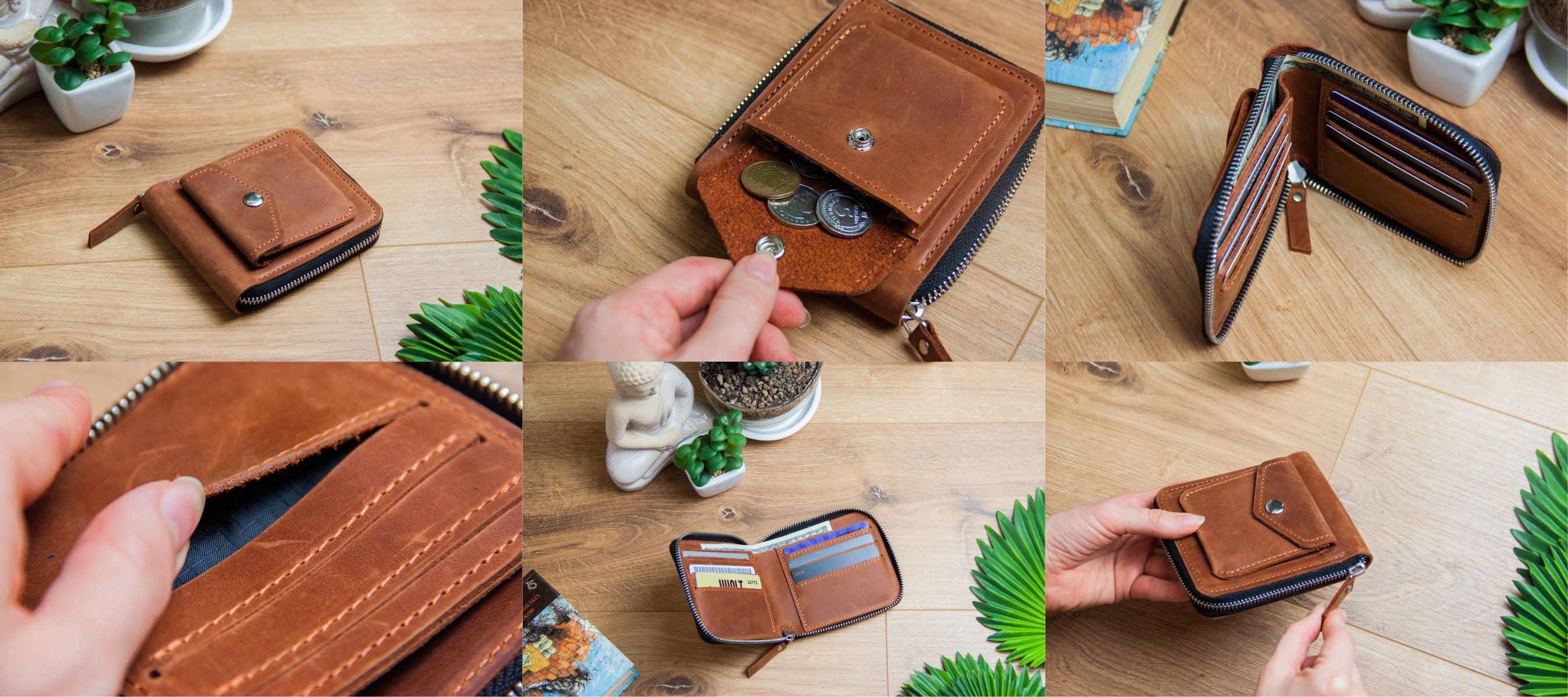 Leather Wallet With Coin Pocket Custom Zipper Wallet Small Zipper Wallet Pouch Handmade Zipper Wallet Personalized Bifold Wallet Etsy Ireland