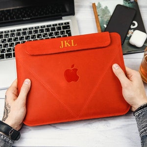 Macbook Air 13 case, Macbook Pro 16 sleeve, Macbook leather case, Macbook pro 13 case, Leather laptop sleeve 13 inch - Personalized sleeve